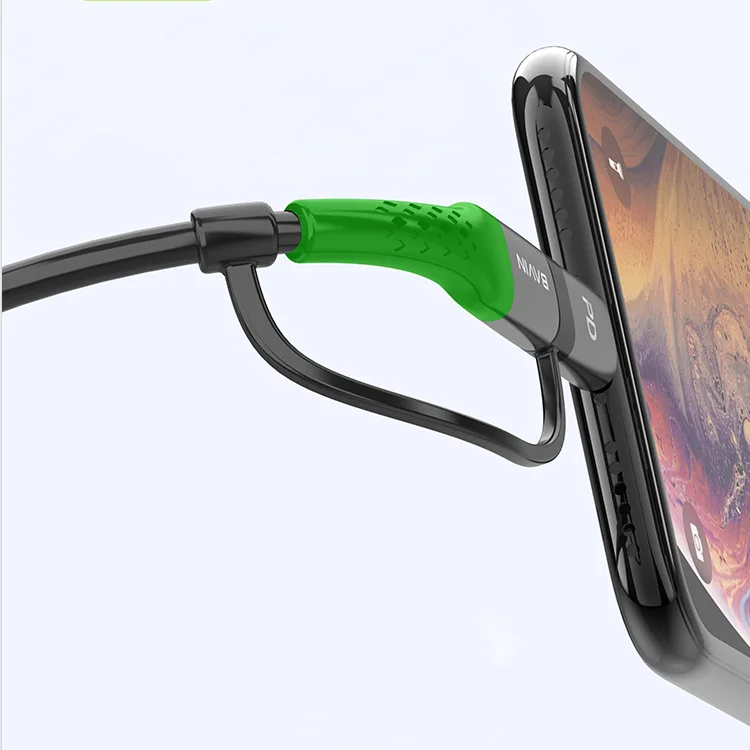 BAVIN CB189 1.5mm Thickness Copper Core Braided Line Fast PD Type C Charger Cable Lightnings Usb C Data Line 3A