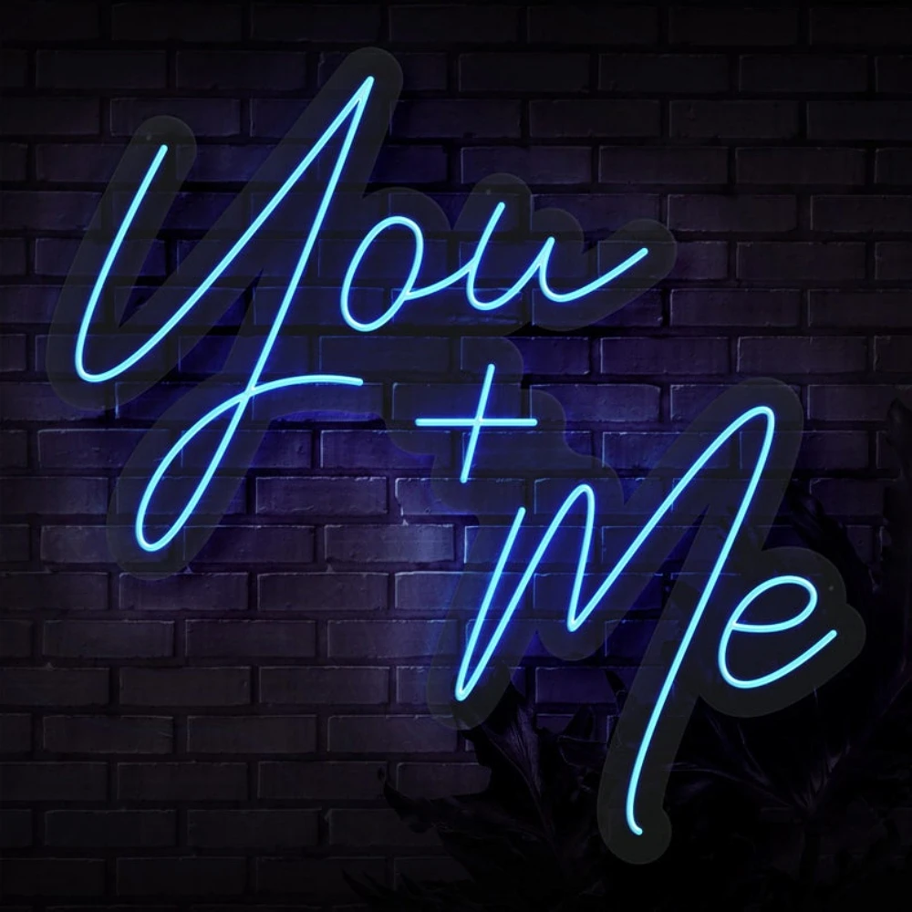 Free Design You and Me Letter Acrylic Neon Signs difference color custom vintage neon signs for Decoration Home