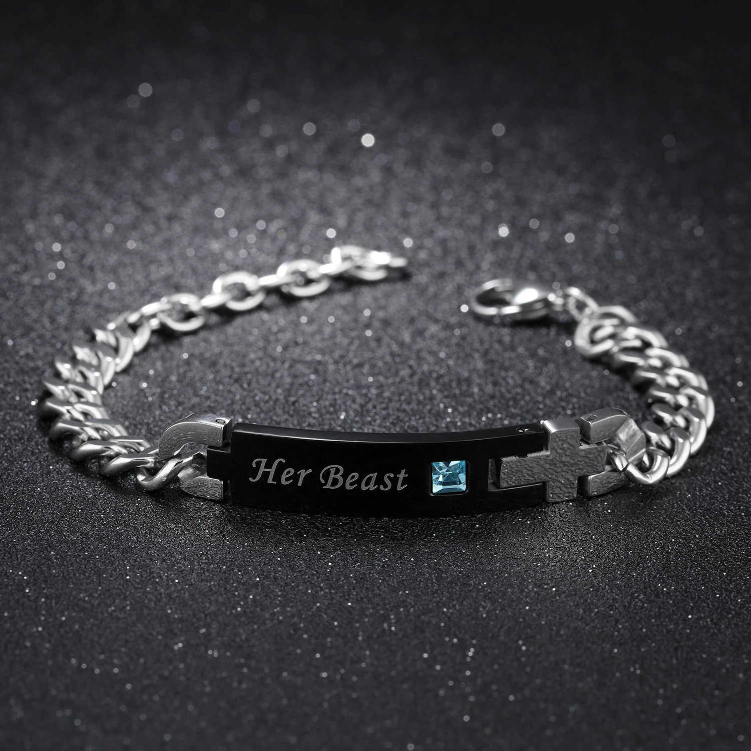 Luxury Romantic Lover Gift Couple Bracelets Stainless Steel Bracelets Classic Single Diamond Bracelet for Couples