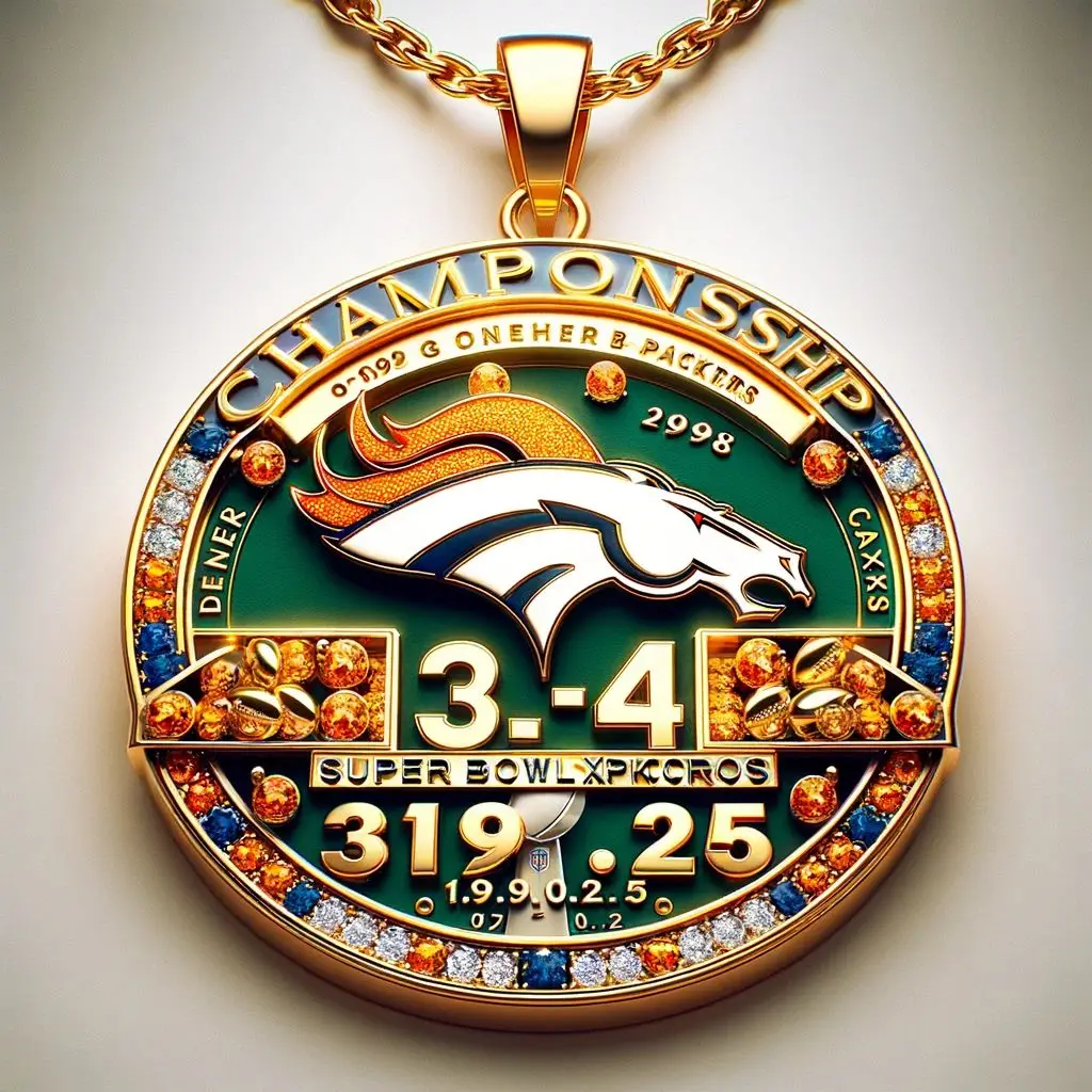 1998 кулон чемпионов Denver Broncos чемпионское ожерелье