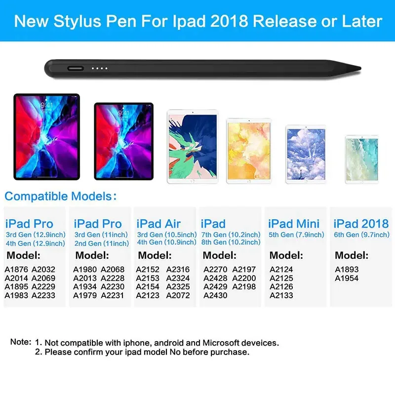 Стилус для сенсорного экрана магнитный карандаш Apple Pencil 2-го поколения Ipad Pro