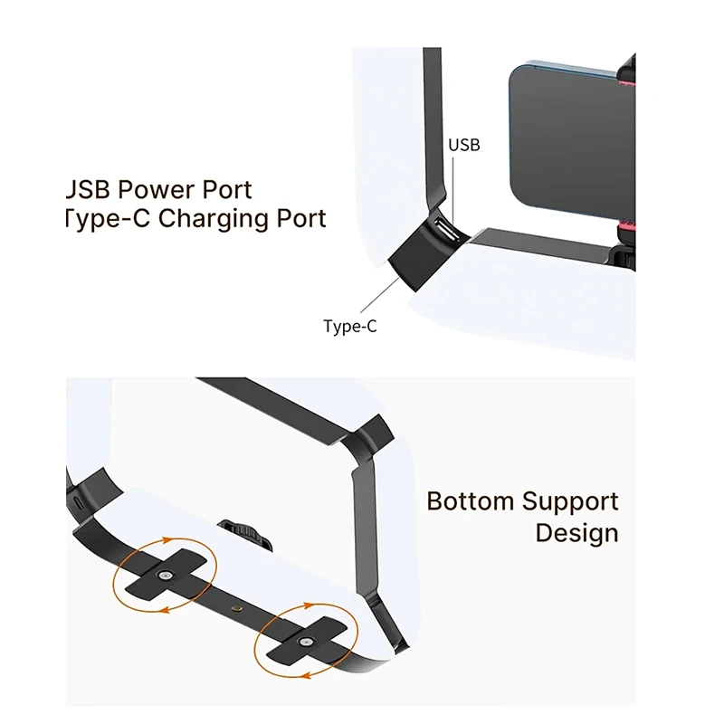 360 photo booth square light battery power ring light led for 360 photo booth