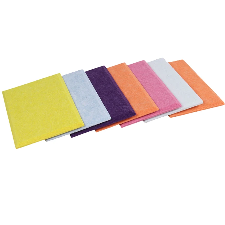 Secondary Hot-Pressed Colorful 15mm  PET Soundproof Panels Polyester Fiber Acoustic Wall Panels