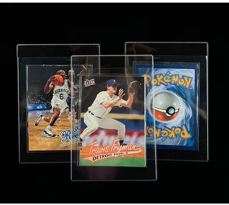 Customized Archivalpro Wholesale pack 50 Super Clear Plastic Pvc Standard Custom Logo Trading Card Semi Rigid Card Holders