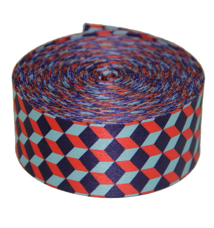 high quality 3D square pattern polyester printed webbing belt strap 1.5'/2'