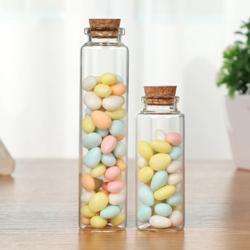 Wholesale European style  High Quality Wedding  Clear glass jar round with cork lid  for candy