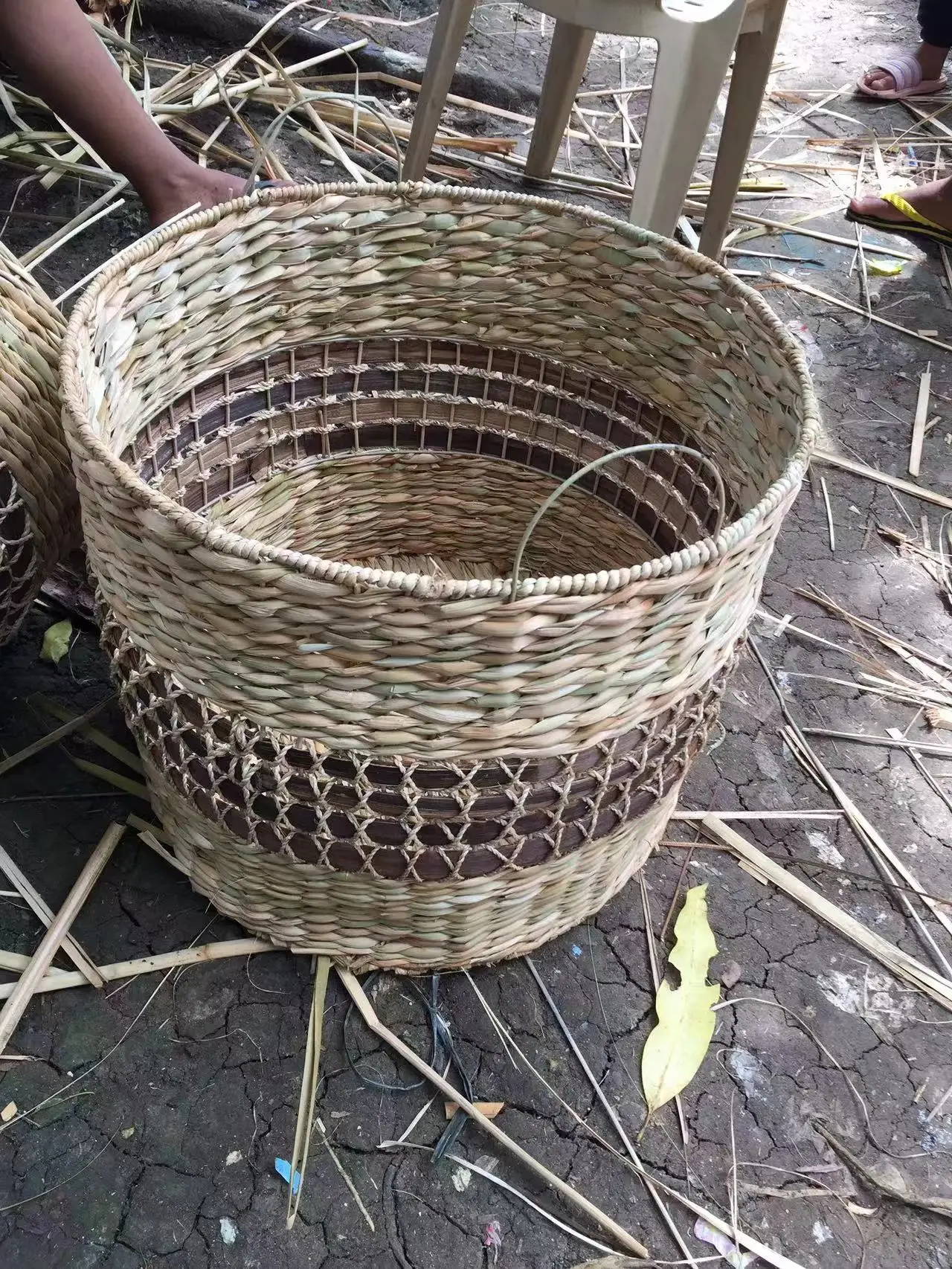 handmade plant fiber abaca rope storage  basket customized organic basket hand weaved nature grass abaca material basket