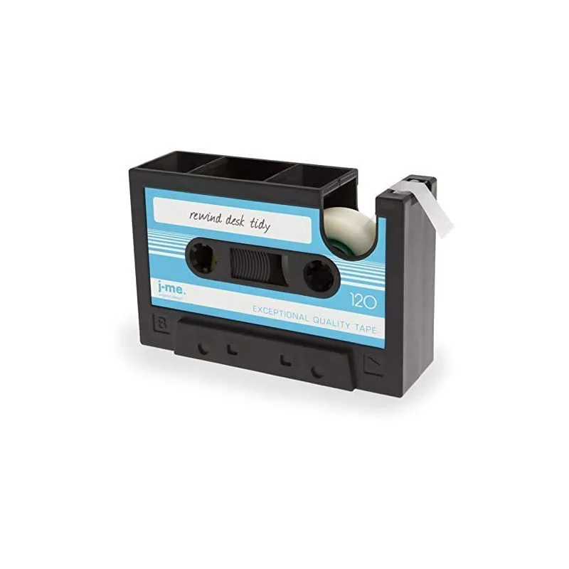 Audio Tape Shape Pen Holder Cassette Tape Dispenser Home Pencil Pot Stationery Storage Container