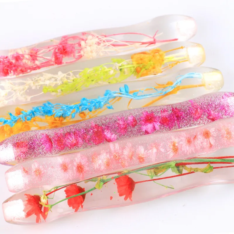 New Design Bionic Flower Resin Point Drill Pen Sets 5D Diamond Painting Pen 6 Heads Nail Art Tools Accessories