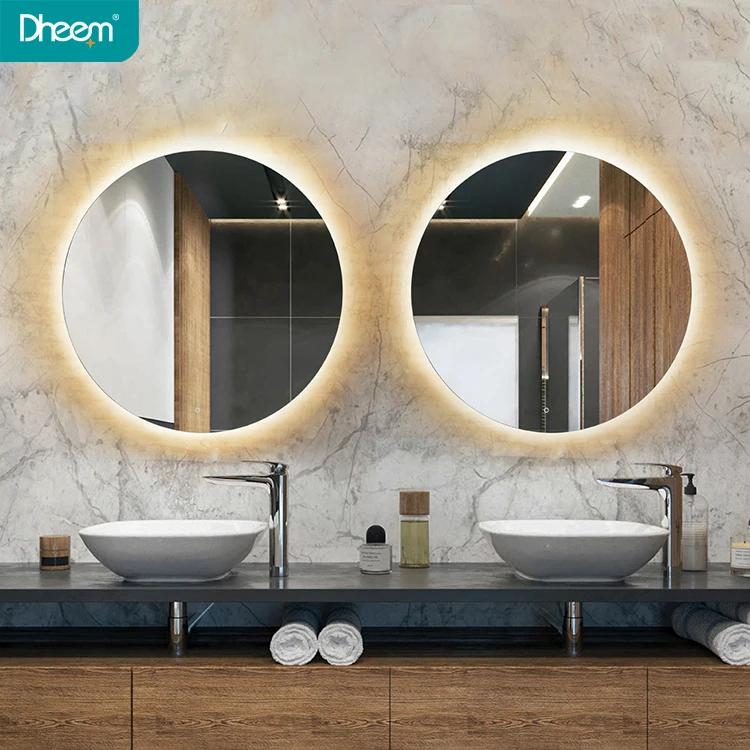 
round Illuminated smart backlit mirror lighted bathroom mirrors led mirror 
