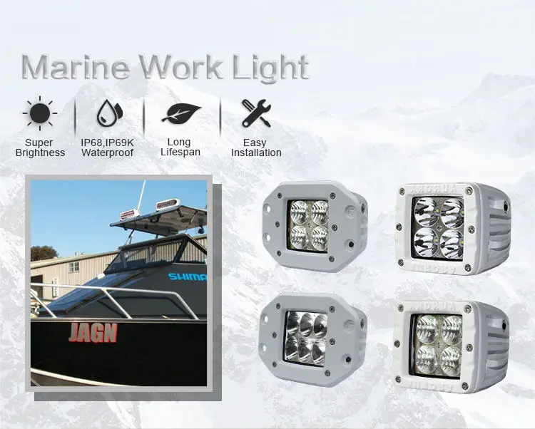 Aurora IP69K Led Pods 2inch 4x4 Fog Light 24w 10-30v Led Work Light for ATV Motorcycle Marine