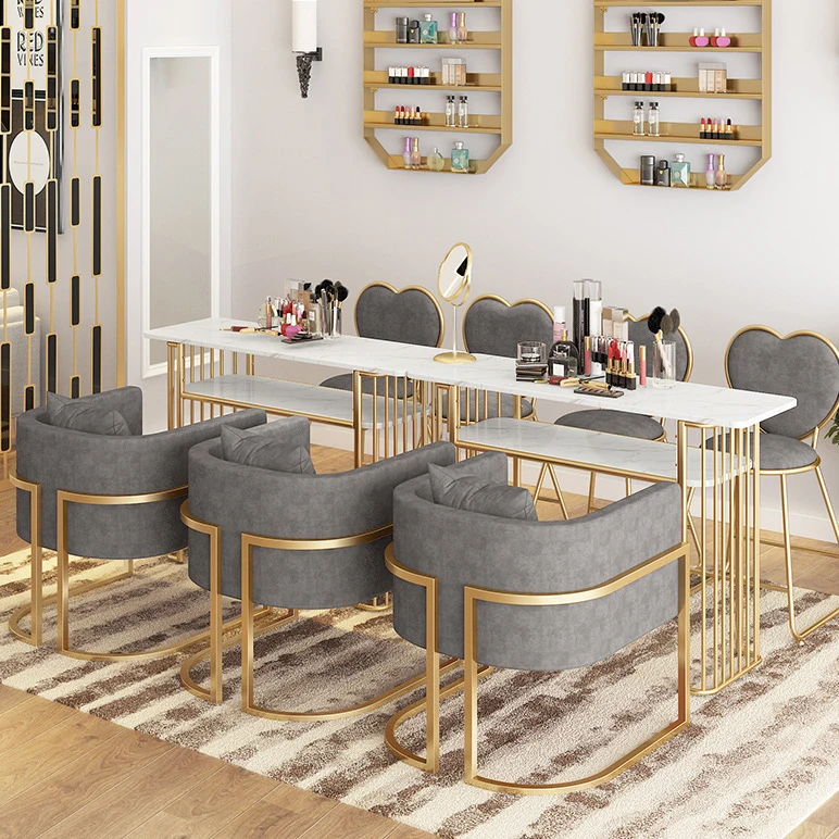 Pink Salon Furniture Modern Beauty Nail Desk Muebles Para Salon De Belleza Desk Manicure Table And Chair Set