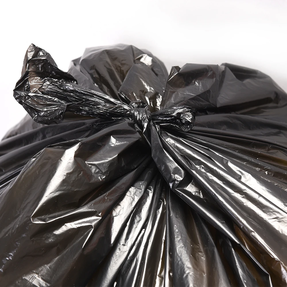 Factory directly cheap plastic HDPE/LDPE flap tie trash garbage bag