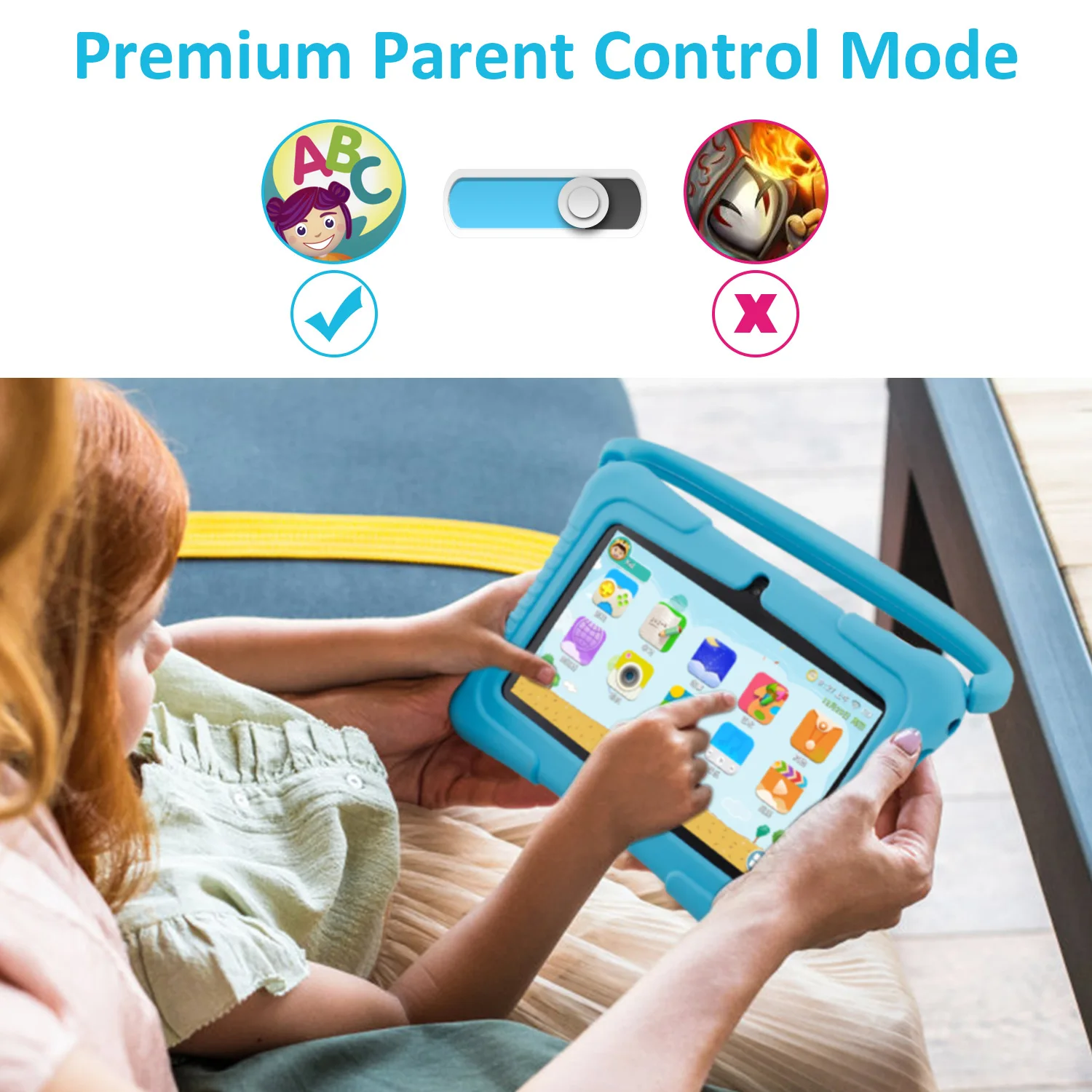 Educational Tablet Cheapest Kids Tablet 2GB 32GB Android 12 Tablet Parental Controls Christmas Gift With Silicone Case