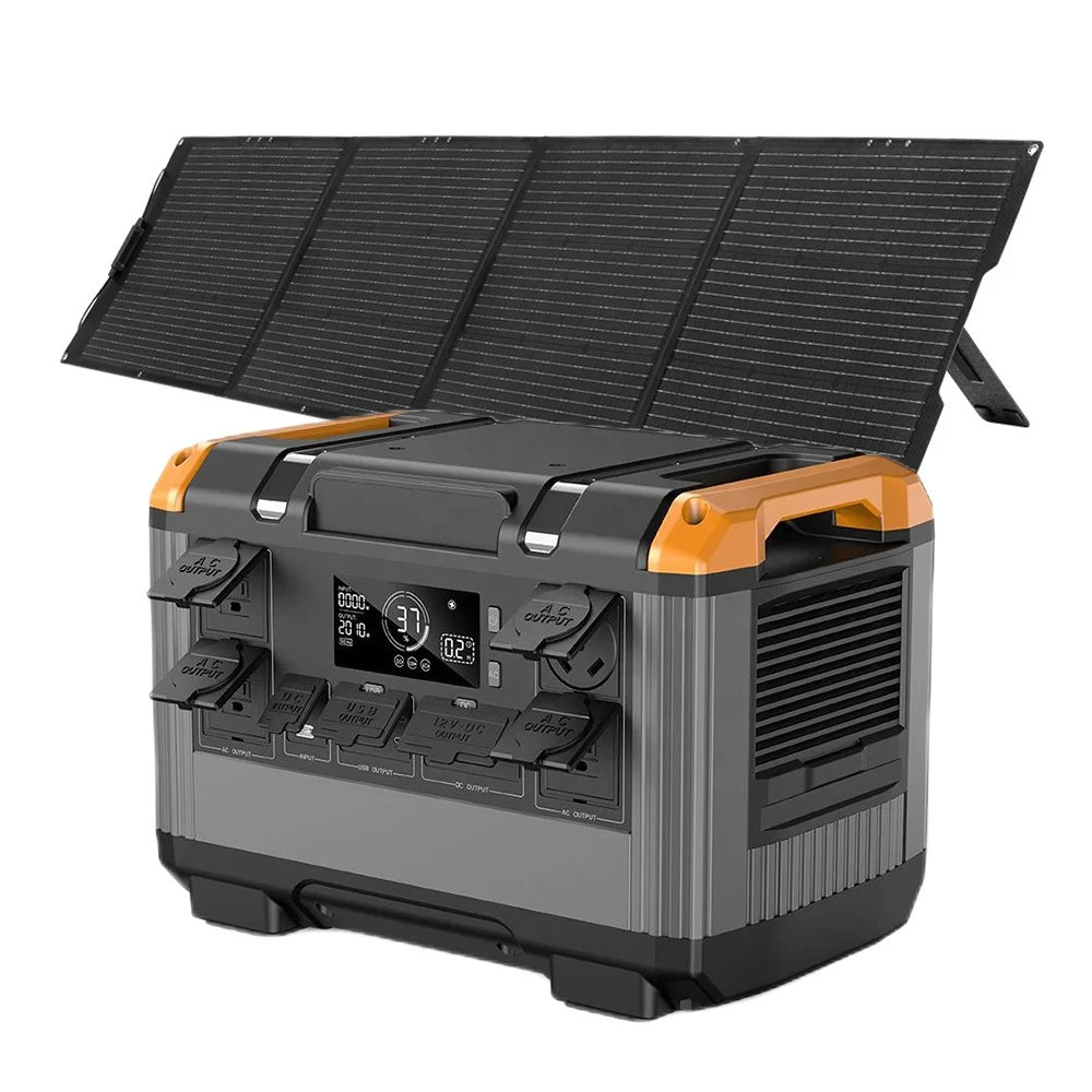 2400W Power station LiFePO4 Solar Generator 230V EU Plug Portable Power Station Bank With UPS For Emergency