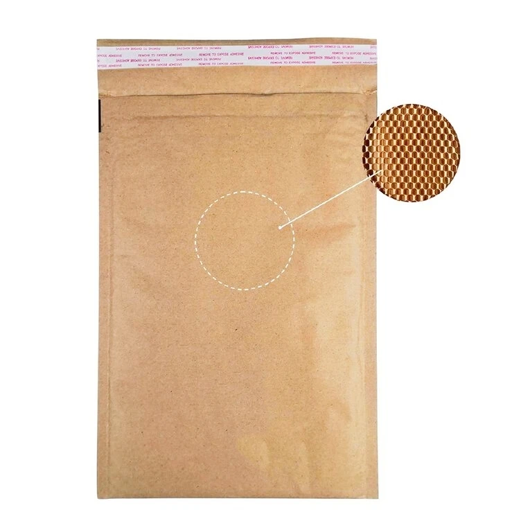 Eco Friendly Recyclable Padded Bubble Mailer Bag Compostable Honeycomb Kraft Paper Lining Mail Envelopes