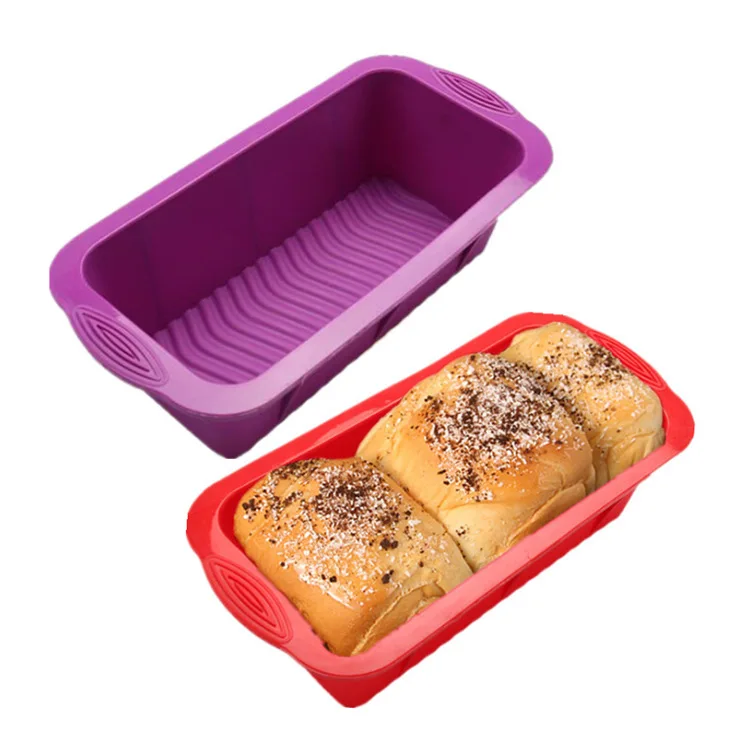 Hot selling silicone Double Ear Cake Pan Toast Bread Mould Square Round mold Bakeware Set cake baking set DIY cake tray mould