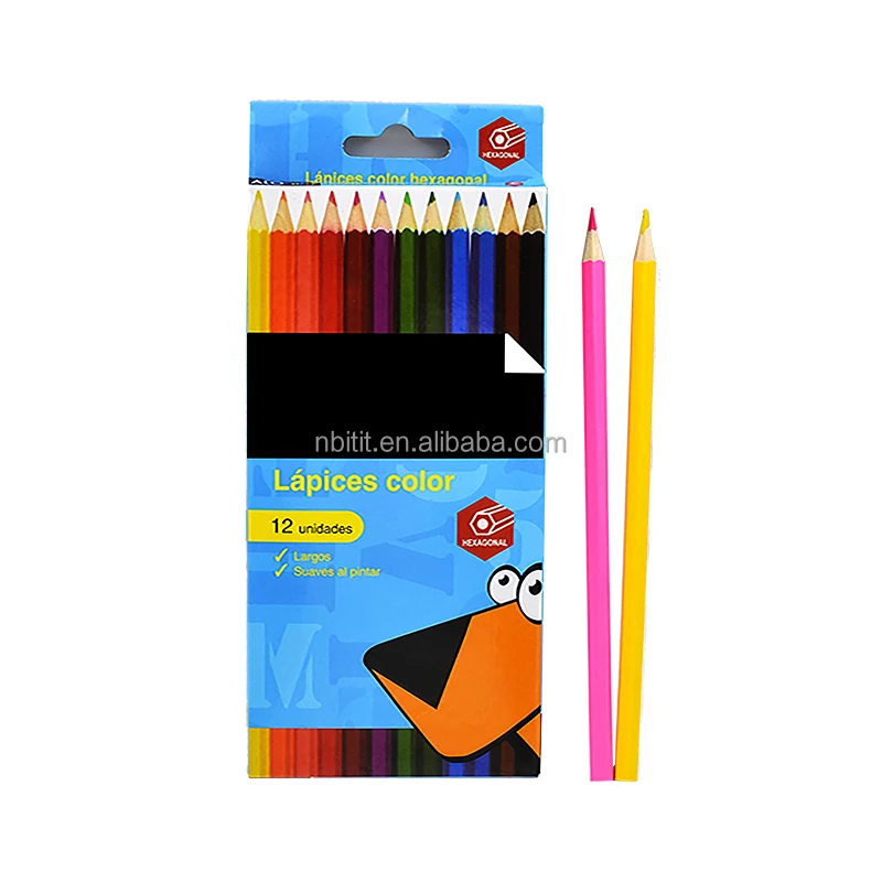 Hot sale non toxic 12pcs high quality cheap price promotion Jumbo triangle color pencil for kids and school