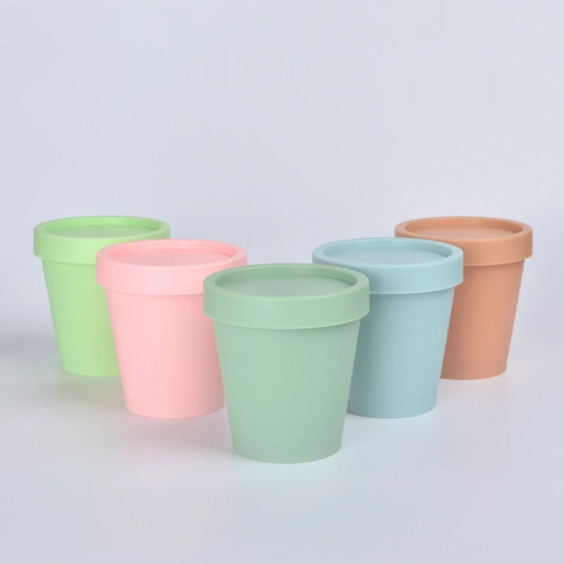 200ml Empty Matte colorful round shaped skin care Cream jar Body Milk PP Aloe Vera Gel Plastic jars Frost Ice Cream Bottles