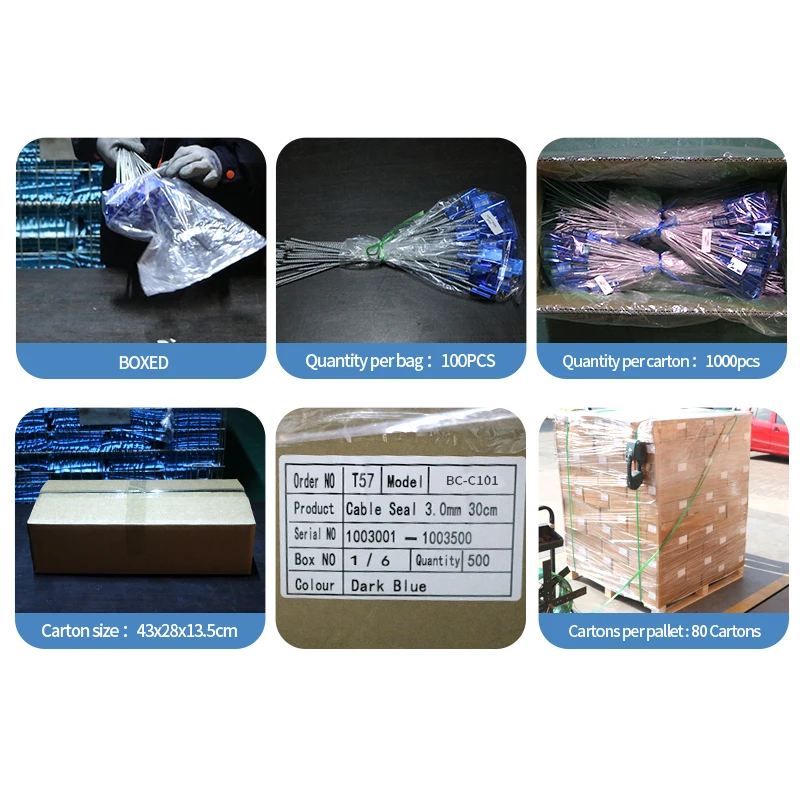 BCC208 High security cable seal with lock steel security cable wire seals numbered wire metal seal