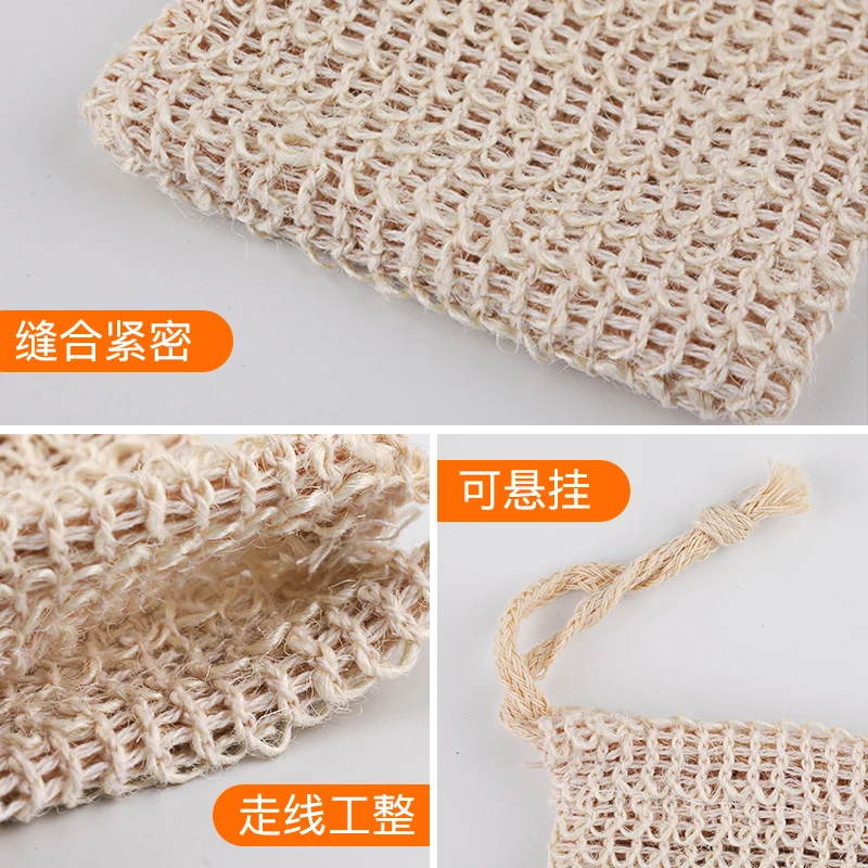 Natural Fiber Soap Bags for Foaming and Drying The Soap, Organic Soap Bag With Pouch Holder for Shower Bath