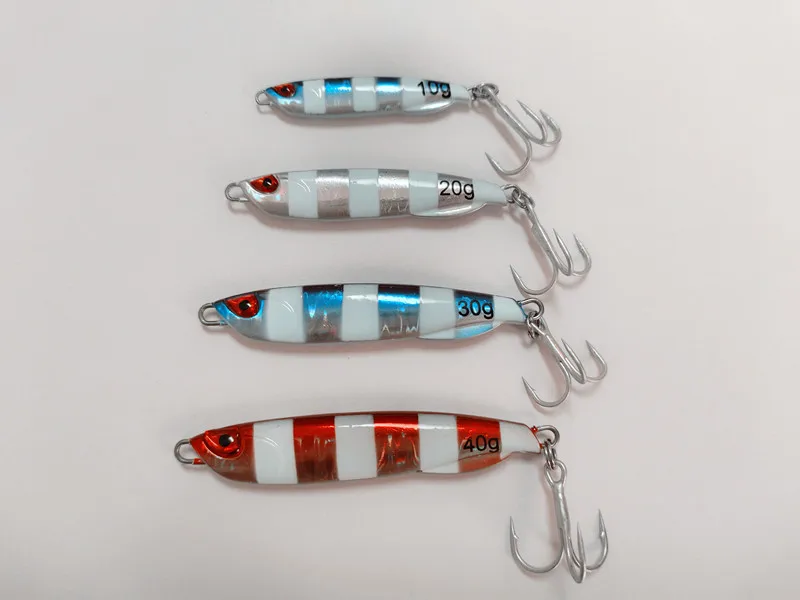 10G-50G Bait Jig Metal Hard Fishing Lure With Treble  Hook Fast Jigging Fishing Lure