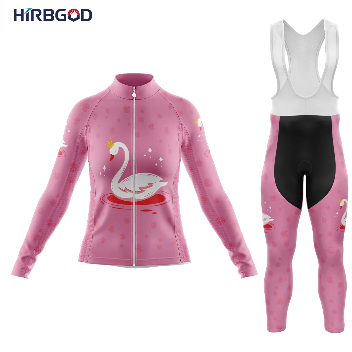 HIRBGOD Australia Design Women Long Sleeve Popular Pattern Cycle Wear Set Bicycle Clothes For Winter Bike Tights Damen