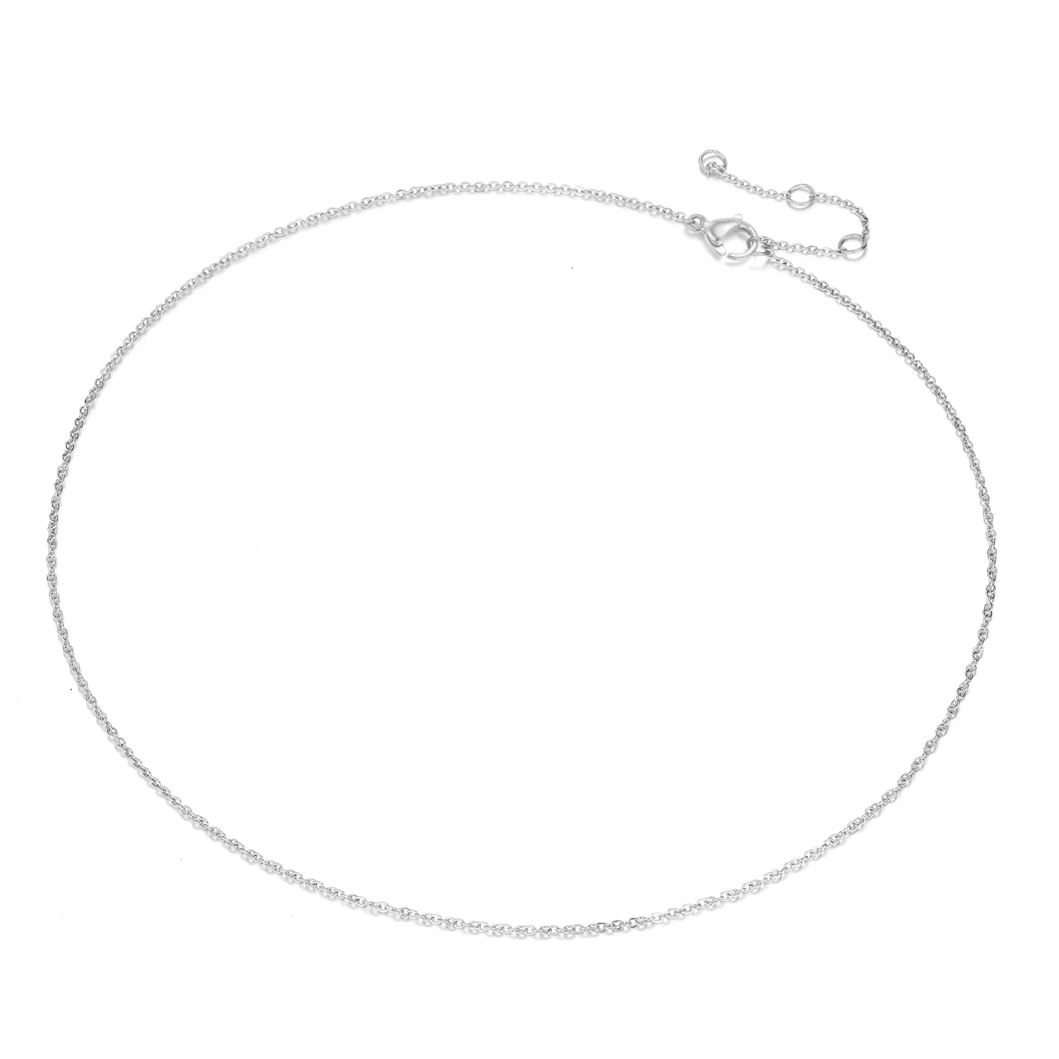 eManco Classic Basic Cable Chain Necklace Lobster Clasp Adjustable Chains Jewelry Wholesale