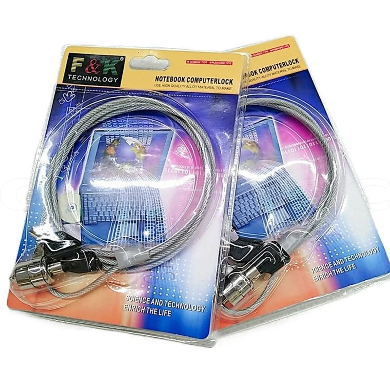 Newly 1.8M Anti-theft Universal Security Hardware Cable Computer Combination Laptop Lock with Blister pack