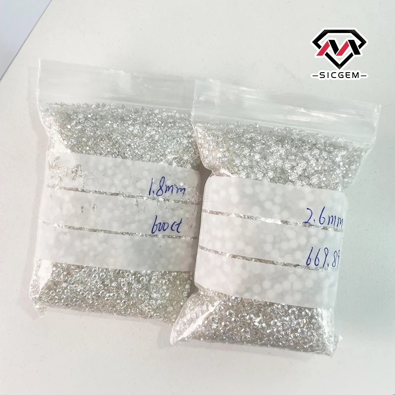 SICGEM Super Quality 2.7mm D Color VVS1 Loose Moissanite Small Size round Brilliant Cut Melee Premium Loose Moissanite
