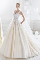 New French bride female backless lace wedding dress