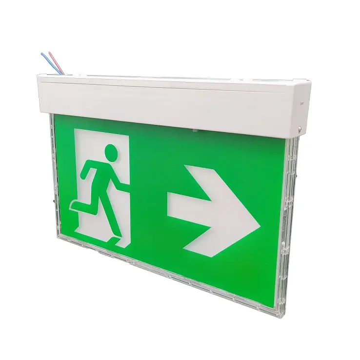 Wall/Surface/Recessed/Hanging Mounting Rechargeable Acrylic Emergency Exit Sign Led With Running Man Films