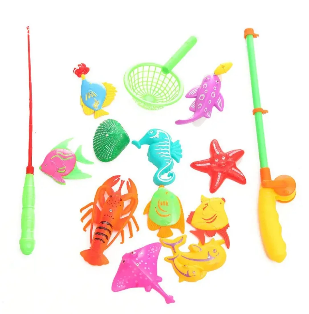 Wholesale Popular Early Educational Pretend Play Game Animals Fishing Game Play set Kids Fishing Pole Bath Toy