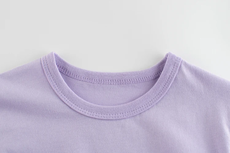 Modern Purple Children`s Clothing Kids Short Sleeve Girls T-Shirt for Summer