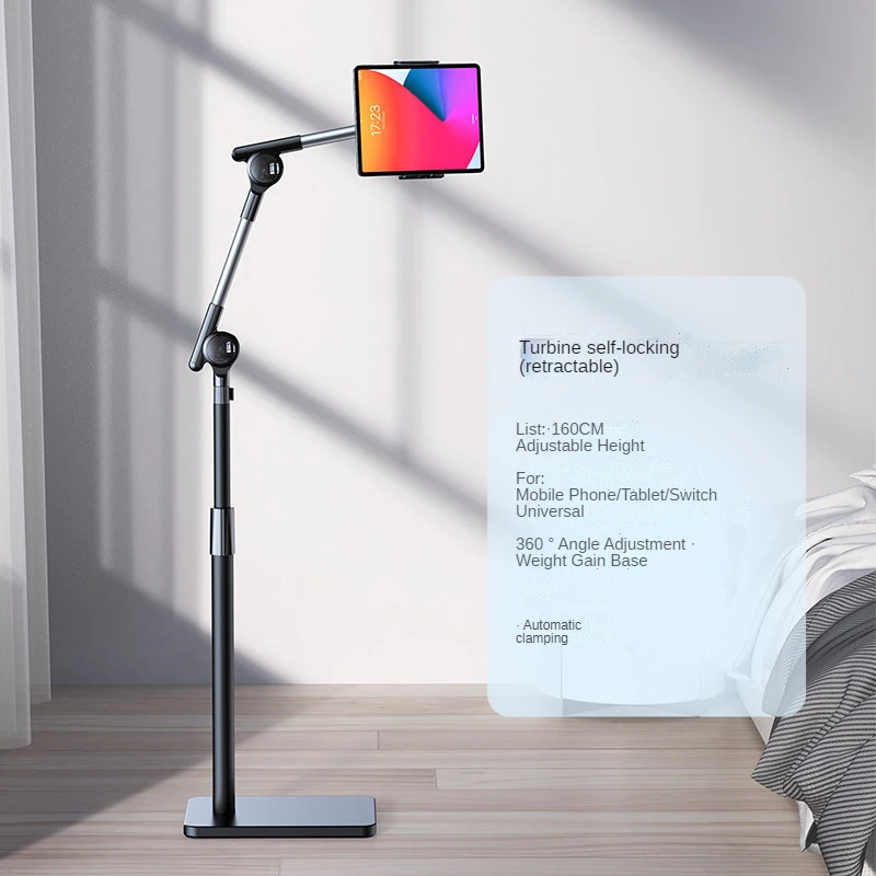 RTAKO 360 Degree Adjustable Height Folding Metal Aluminium Mobile Stand