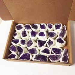 Sample discount  on sale 20*14cm high quality natural amethyst cluster that Customized crystal quartz block with box
