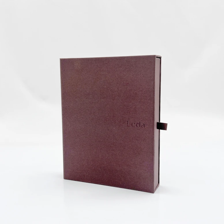 Custom luxury high-end belt gift packaging box art paper sliding drawer box for packing belt tie purse