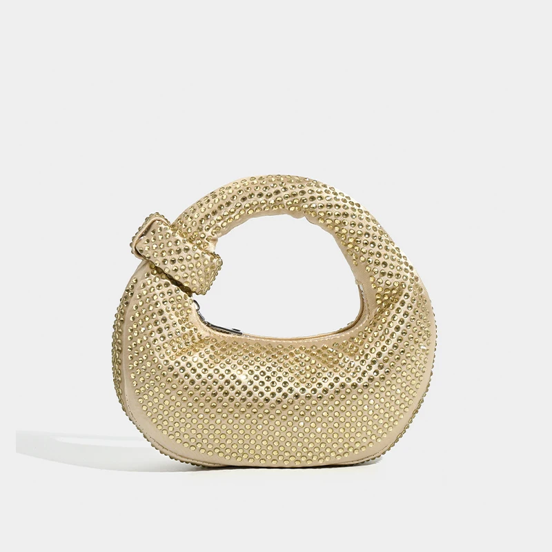 New Rhinestone Evening Top Handle Female Handbag Diamond Ladies Small Shopping Hobo Bag Silver Design Woman Clutch Purse