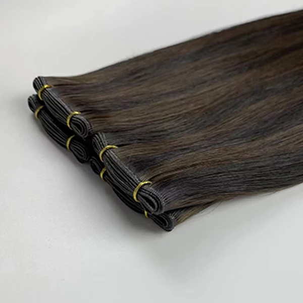 Hot Sale Bulk Genius Weft Virgin Human Hair Extensions Straight, Cuticle-Aligned, Unprocessed Remy Hair Invisible & Thin Weft