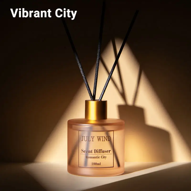 Luxury In-Room Aroma Frosted Glass Jar Perfume Diffuser Home Fragrance Indoor Nature Essential Oil Reed Diffuser With Gift Box