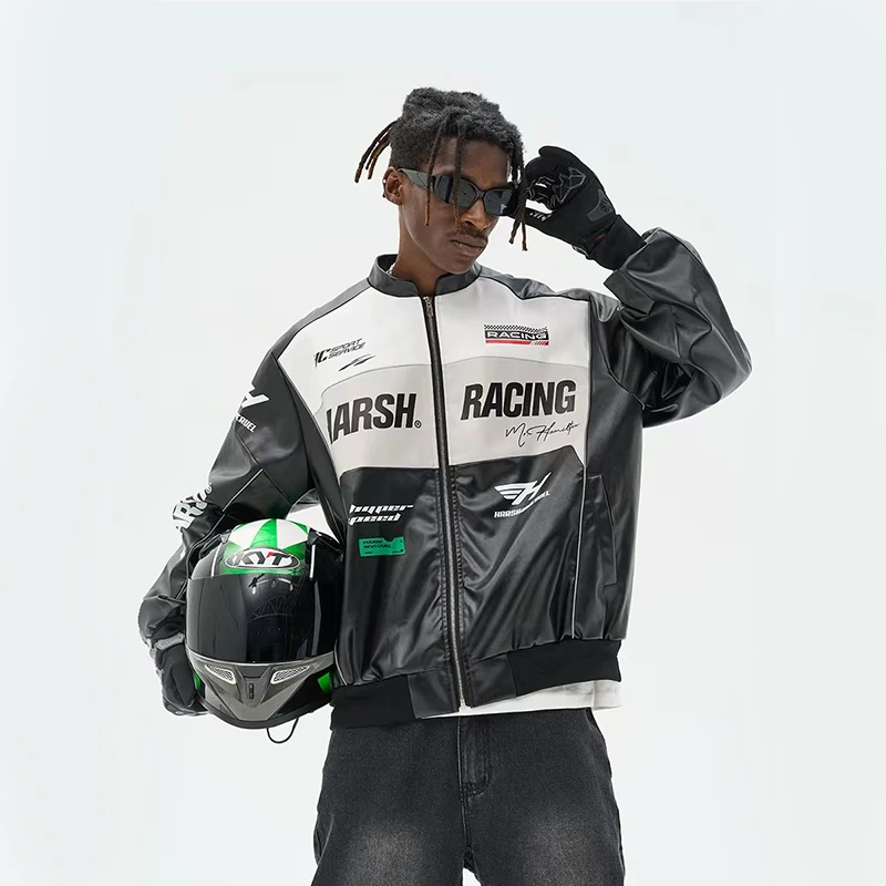 Гоночная куртка DiZNEW на заказ nascar/леттерманская с надписью гоночная нашивками большая/высокая кожаная для