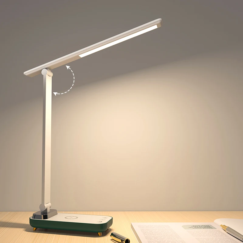 Eye Protection Led Table Lamps Type C Charging Port Foldable Rechargeable  Led Desk Lamp With Fast Wireless Charger For Study