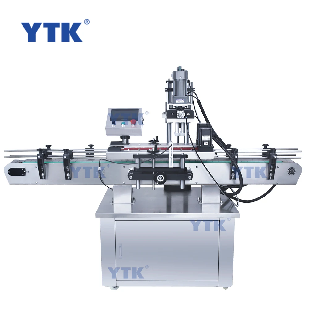 YTK-SC440 Automatic Plastic Caps Screwing Twist Off Capping Machine for Cosmetics Water Beverage Spray Pet Bottle