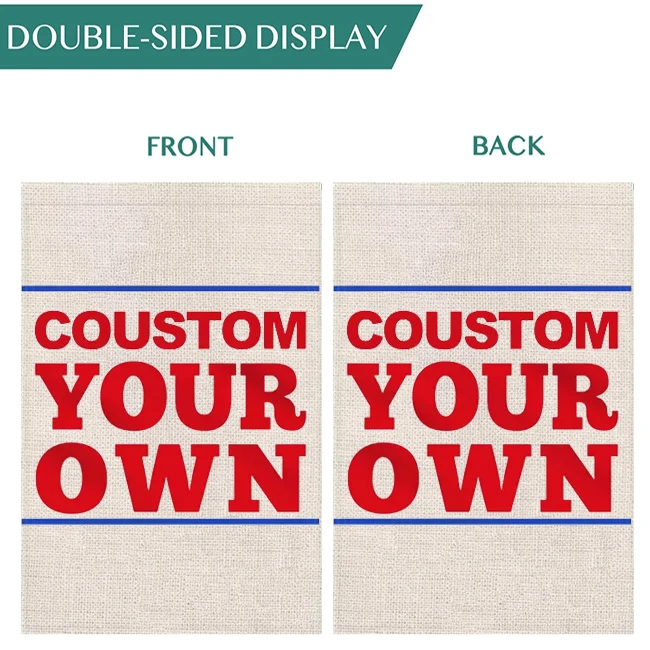 Promotional custom free design thickening flax flags double sided 12x18 Inch Halloween Christmas holiday garden flag