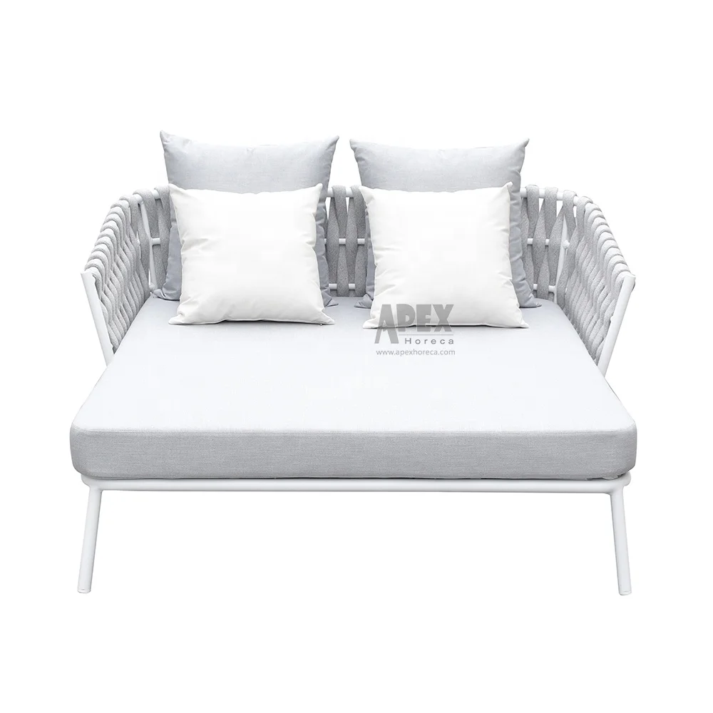 Lightweight Frame High- density Foam Waterproof Fabric Sun Bed UV Resistant Rope Daybed