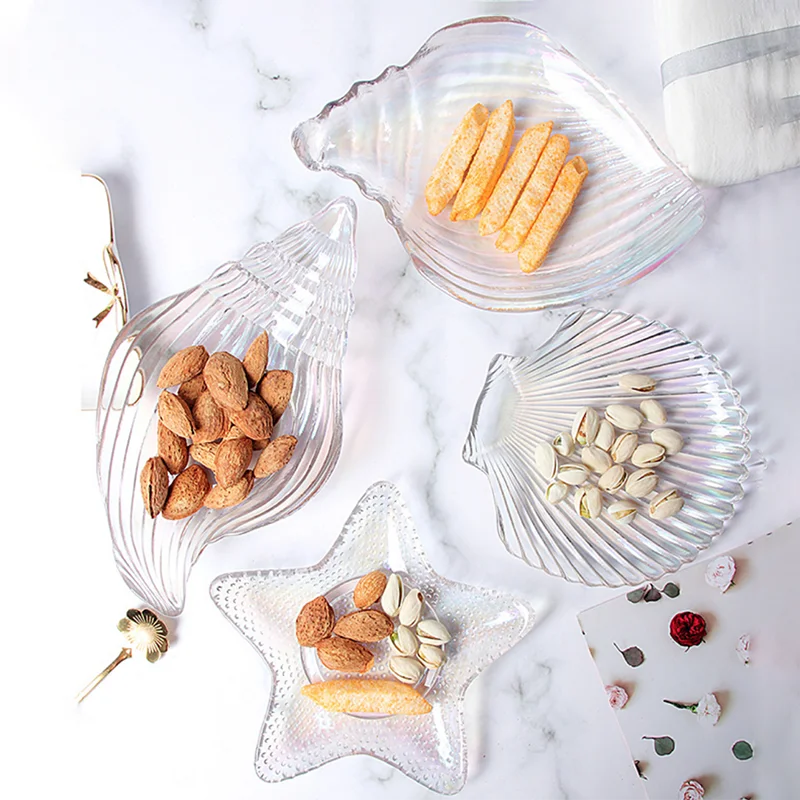 seashell  glass dish thickened fruit plate