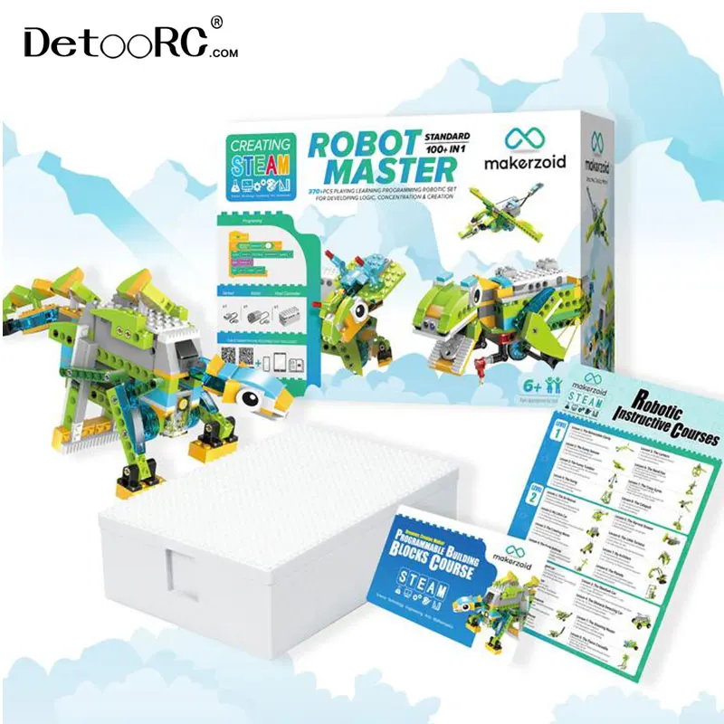 Detoo Diy stem educational toys EV3 coding robot toys for kids educational app programming rc robot toys