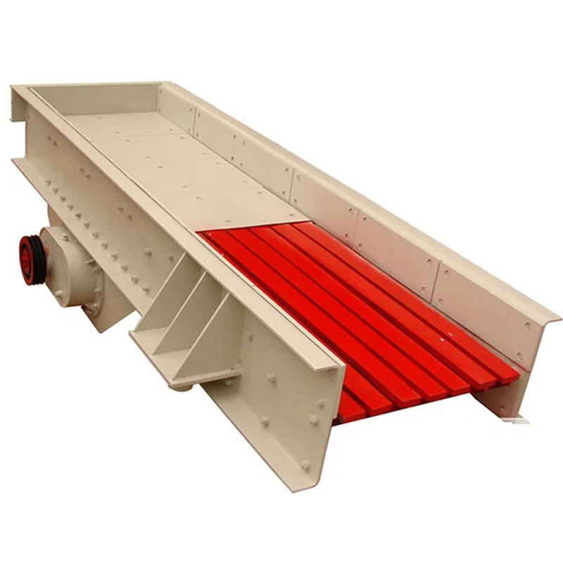 Вибрационный питатель с двойным двигателем в системе подачи щековой дробилки использованием