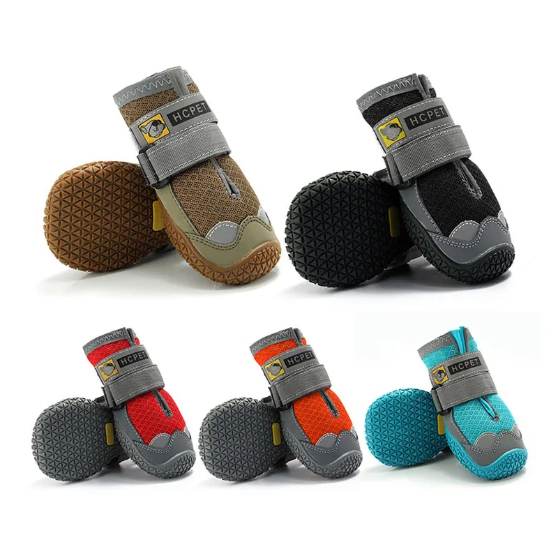 Pet Dog Shoes Breathable Anti-Slip Adjustable Reflective Durable Dogs Boots for Medium Large Pet Protection Paw Dog Accessories