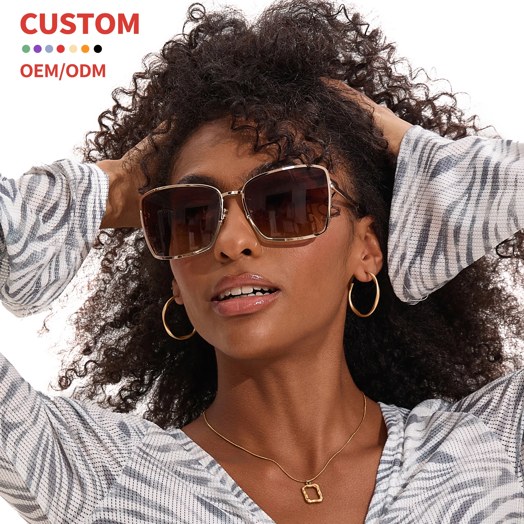 Fashion Hollow Oversized Sun glasses Custom UV 400 Gafas De Sol Trendy Metal Frame Outdoor Sunglasses Women men